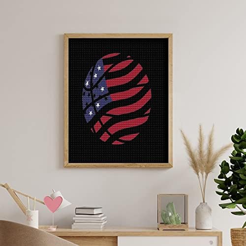 Amerikai Zászló Baseketball Egyéni Gyémánt Festmény Készletek Festék, Art Kép a Számok Haza Fali Dekoráció 16x20