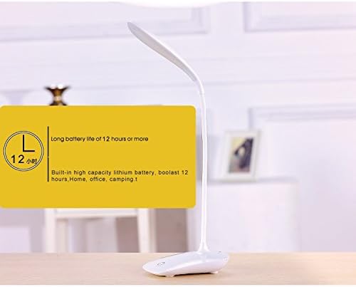 C2L Hordozható Flexibilis Nyak LED asztali Lámpa Íróasztali olvasólámpa/Touch Szenzor, 3 Szintű Állítható Fényerő Könyv