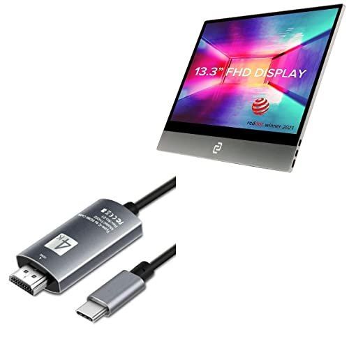 BoxWave Kábel Kompatibilis Eszpresszó Kijelző 13 Touch V2 - SmartDisplay Kábel - USB-C-Típusú HDMI - (6 ft), USB C/HDMI Kábel Eszpresszó