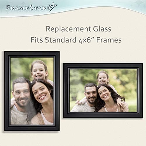 FrameStarr 4x6 Üveg (Kristálytiszta, 2 Csomag), Kép Keret, Csere, Üveg, 4 x 6 Képkeretek, Igazi Üveg fedőlapot