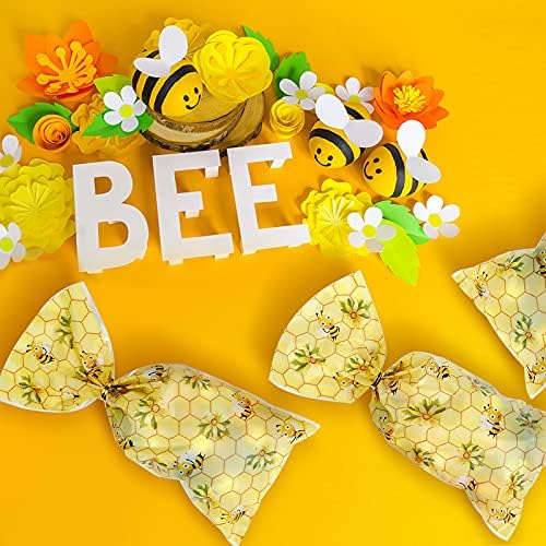 100 Db Méhek Celofán Csomagokat Méhek Candy Táskák Méhek Komámasszony Táskák a Méhek Fél Élvezet Táskák 150 Darab Arany Csavar Kapcsolatok