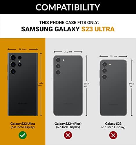 SURAZO Samsung S23 Ultra Esetben Pénztárca Bőr Eredeti - RFID-3 Kártya Slot & Cash Zseb - Secure Mágneses Bezárása Plusz Állvány Funkció -