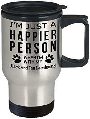 Kutya Szerető Utazási Bögre - Boldogabb Ember A Black And Tan Coonhound -Kisállat-Tulajdonos Mentő Ajándékok