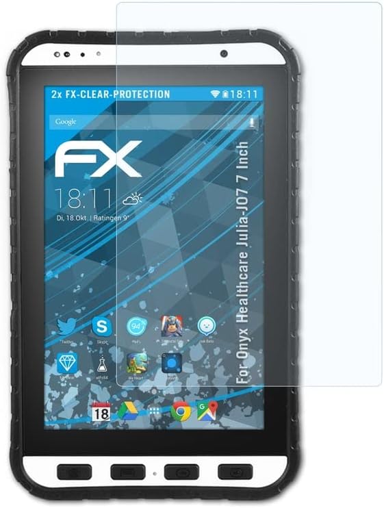 atFoliX Képernyő Védelem Film Kompatibilis Onyx Egészségügyi Julia-J07 7 Hüvelykes Képernyő Védő, Ultra-Tiszta FX Védő Fólia (2X)