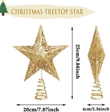 Csillag Treetop Arany Csillogott Treetop Csillag karácsonyfa Topper Csillag a karácsonyfa Dísz, Fa-top-Star Topper Dekoráció