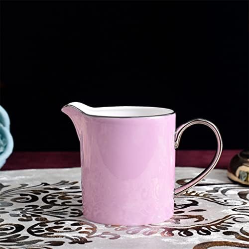 SEASD 15pcs / Set Finom porcelán kávéscsésze Szett, Rózsaszín Európai Vintage Tea Csésze Tea Kettle Csészealj