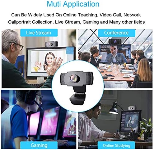 1080P Webkamera Mikrofonnal USB 2.0 Asztali Laptop HD Web Kamera Auto Fény Korrekció, Plug and Play for Windows, Mac OS, a Videó Élő Streaming,