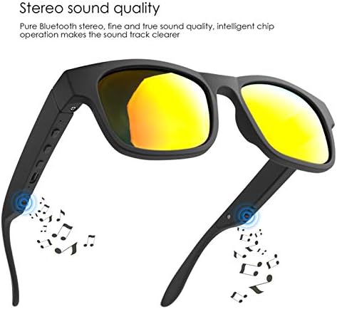 GELETE Okos Szemüveg, Vezeték nélküli Bluetooth-Napszemüveg Nyitott Fül Zene&kihangosított Hívás,a Férfi&Nő,Polarizált Lencsék,IP4 Vízálló,Csatlakoztassa