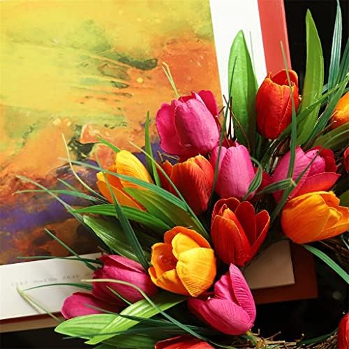 SDFGH Tulipán Ajtón Lógó Koszorúk Mesterséges Tulipán Koszorút Falra Tavaszi Dekoráció Bejárati Ajtó Kert Esküvői Dísz (Szín