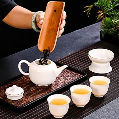 MMLLZEL Fehér Porcelán Kínai Fehér Kung Fu Tea Szett-Fehér Rajz Arany Ajándék, Üzleti Ajándék Doboz