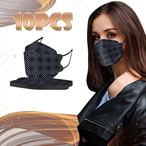 Cakina Ff94 maszk fekete eldobható 10 csomag,Design Felnőtt Maszkot Hal Típus Maszk Védő 4-Rétegű Szűrő Szellőző Maszk