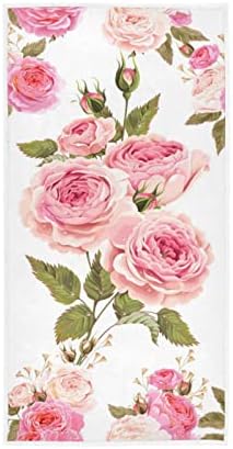 Rózsa Virág Rózsaszín Virágos kéztörlő Arcát Ujjbeggyel Törölközőt Fürdőszoba Puha, Nedvszívó Mikroszálas Dekoratív Törölköző