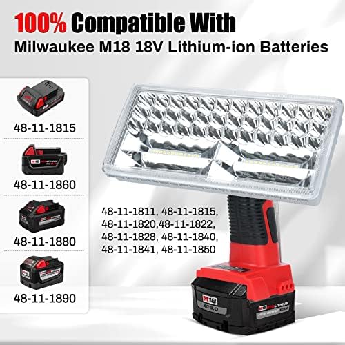 40W 4200LM LED munkalámpa a Milwaukee M18 18V Lítium-ion Akkumulátor, Cink Ötvözet Zseblámpa, USB-Port, Vezeték nélküli Reflektorfénybe