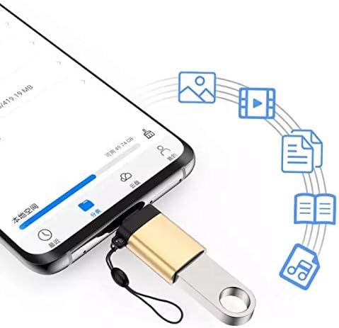 BoxWave Kábel Kompatibilis Oppo Reno 7 - USB-C, hogy Egy PortChanger (2 Csomag), USB C-Típusú OTG USB Hordozható Kulcstartó az