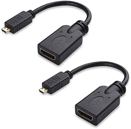 Kábel Számít, 2 Csomag Mikro HDMI-HDMI Adapter (HDMI-Mikro HDMI Adapter) 6 Hüvelyk a 4K-s HDR-Támogatás a Raspberry Pi 4 vagy Több