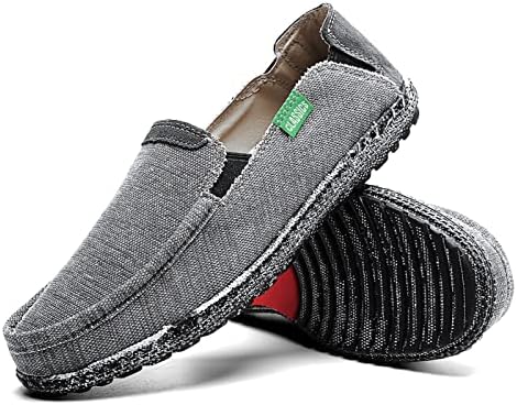 JAMONWU Férfi Slip Cipőt, Ruhát, Cipőt Fedélzeten Cipők Vászon Szabadidő Vintage Alkalmi Félcipő Hajó Cipő