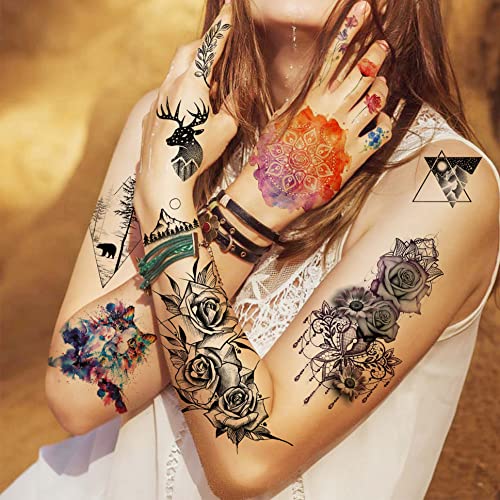 Yezunir 31 Lap 85+ DB Akvarell Virág Ideiglenes Tetoválás A Nők, Lányok, Kis Levendula Táncra Gyémánt Csillogás Arcát Hamis Tetoválás