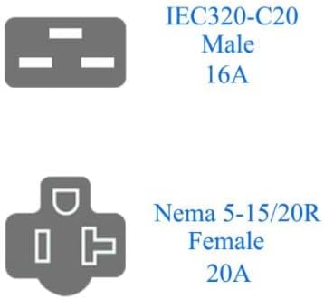 Toptekits C20, hogy Nema 5-15R/5-20R Comb HÁLÓZATI Adapter,2-AZ-1-IEC320 C20 5-15R & 5-20R HÁLÓZATI Adapter (C20, hogy 5-15/20R)