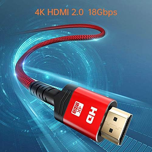 Goalfish 4K-HDMI Kábel, [2Pack, 4ft/1.2 m] 18Gbps 2.0 High Speed HDMI Kábel - 3D-s, 2160P, 1080P, Ethernet 28AWG Fonott HDMI Kábel Audio