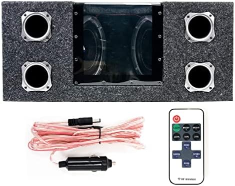 Szeizmikus Audio - SA-PGCE08LED - Dual 8 Inch 800 Watt Car Audio Mélynyomó Doboz LED-es Lámpák & Plexi Ablak