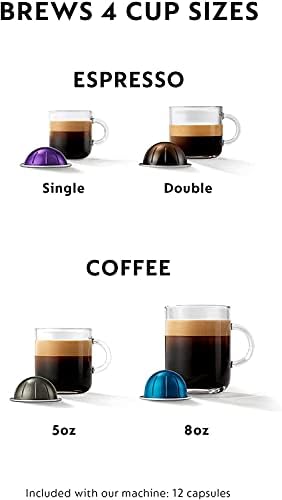 A Nespresso VertuoPlus Kávé, Eszpresszó Gép által Breville a tejhabosító,60 kiló Festék Fekete