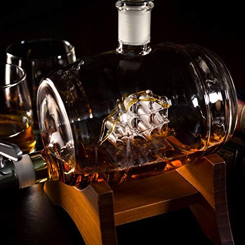 Atterstone Hordó Whiskys Üveget Set - 2 Nehéz Whiskys Poharat, 9 Hűtés Whisky Kövek, a Szesz, Whisky, Whiskey, Whisky, Brandy - 1000ml Derítő