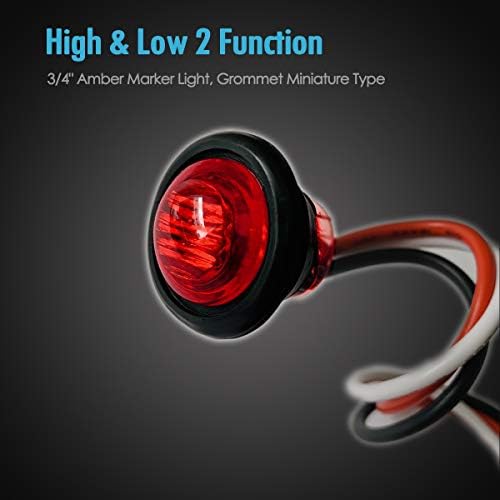 TCTAuto 3/4 Piros LED Helyzetjelző Lámpák Mini Gumi Karika Típusú Stop/hátsó Lámpa Kettős Funkció Nagy & Alacsony 3 Vezetékes,