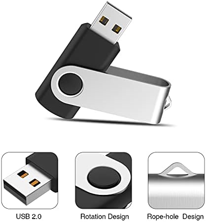A 32 gb-os USB Flash Meghajtók 5 Csomag, TYSHCY 32 GB USB 2.0 pendrive Forgatható Memory Stick pendrive-ot Zip Meghajtó, beépített LED