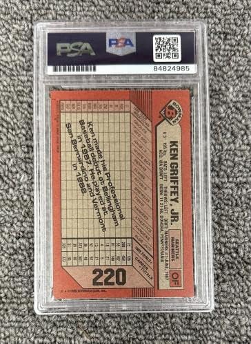 Ken Griffey Jr. - t 1989-Ben Bowman 220 Dedikált baseball Baseball Kártya PSA 8 - Baseball Asztalon Dedikált Kártyák