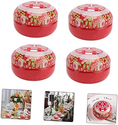Abaodam 4db Kínai Cukorka Doboz Esküvői Szívességet Doboz Mini Konténerek Macaron Konténer Candy Tins Jar leánybúcsú Ajándék Doboz