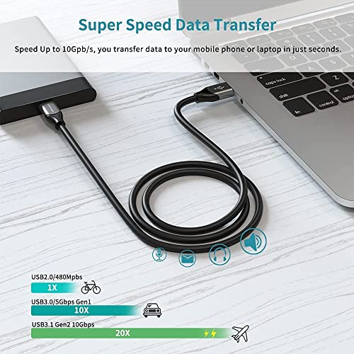 CableCreation Csomag – 2 Elemek, USB C-USB Kábel 3.3 FT, Rövid USB-C Merevlemez Kábel 1FT