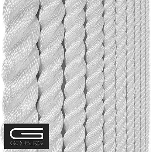 Golberg Prémium USA Készült Sodrott Nylon Kötél - (1 Inch x 100 Láb, Fehér)