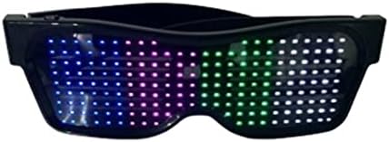 MKDSU Szemüveg LED Party Szemüveg USB Töltés Flash Világító Szemüveg Karácsonyi Koncert Farsangi Buli (Szín : Kék, Forma, Stílus :