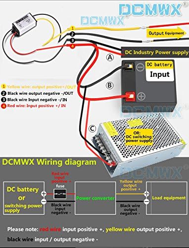 DCMWX buck feszültség átalakító 24V-os kapcsoló 12V lépés lefelé autó power inverter Bemeneti DC15V-40V Kimeneti 12V1A2A3A4A vízálló hálózati