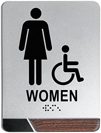 Maoerzai Unisex/Kerekesszékkel Fürdőszoba Jel, a Nők Braille-Mosdó Jel, hogy a Férfi & Női Mosdó Alá mozgássérültek számára