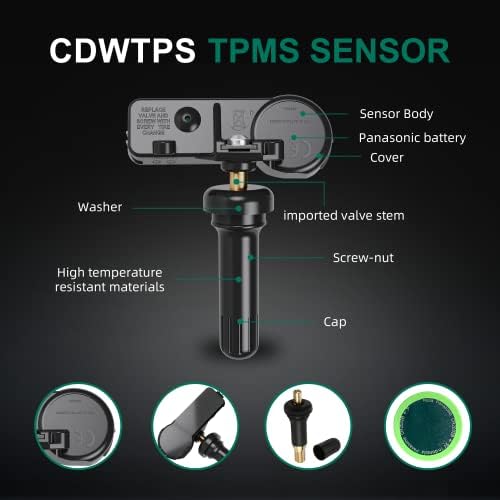 CDWTPS TPMS Érzékelő,433MHZ Gumiabroncs Nyomás Monitor Rendszer 4-Csomag 2006-2010 Chrysler| Dodge| Jeep Helyettesíti 56029481AB