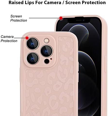 SAKUULO Kompatibilis az iPhone 12 Pro Max Esetben Rózsaszín Leopárd Design Puha Telefon Esetében Ütésálló Kamera védőburkolat iPhone 12 Pro