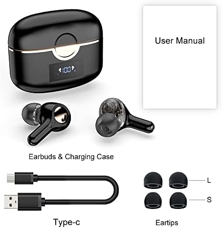AXX Bluetooth Fejhallgató Igaz, Vezeték nélküli Fülhallgató, Touch Control Vízálló in-Ear Fülhallgató, Mikrofon TV Okos Telefon,
