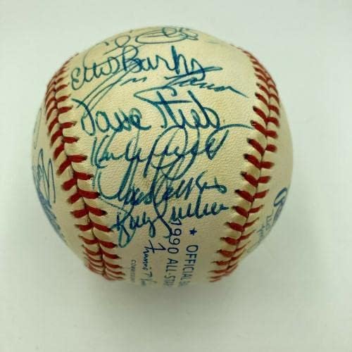 Az 1990-es All Star Játék Dedikált Baseball Kirby Puckett Cal Ripken Jr Mark McGwire SZÖVETSÉG - Dedikált Baseball