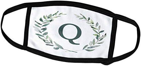 3dRose Koszorú a Monogram Eredeti Levél Q Zöld, Fehér. - Álarcok (fm_337399_3)
