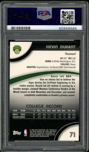 Kevin Durant Újonc Kártya 2007-08 Legszebb 71 PSA 10 - Kosárlabda Asztalon Kezdő Lapot
