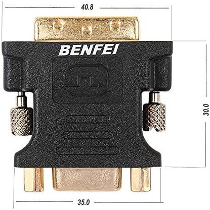 BENFEI DVI-i-VGA Adapter, 2db DVI 24+5 VGA Férfi-Nő Adapter Aranyozott Kábel