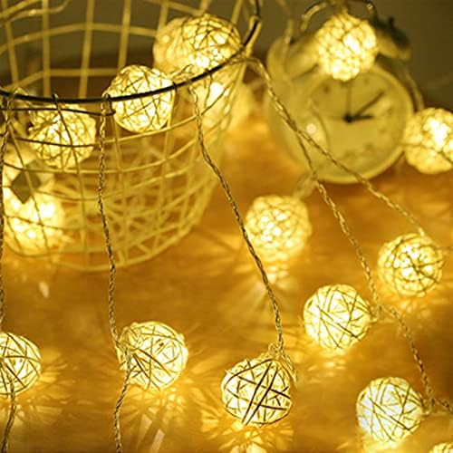 Led 20/40 Rattan Golyó LED String Lámpák Akkumulátor Garland Pamut Labdát Könnyű Lánc Guirlande Lumineuse Ünnepi Karácsonyi