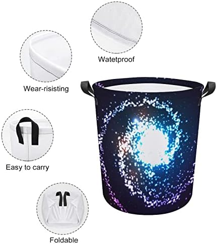 Space Galaxy Örvény-Köd Szennyes Kosár Összecsukható Szennyesben Mosoda Bin Tároló Táska, fogantyúval