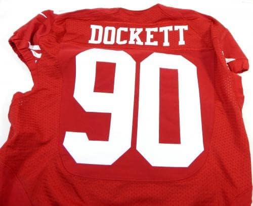 2015 San Francisco 49ers Darnell Dockett 90 Játék Kiadott Piros Mez 46 DP28469 - Aláíratlan NFL Játék Használt Mezek