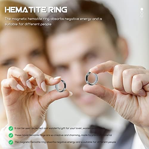 FOMIYES 5db Hematit Gyűrű Nők Hematit Gyűrű Férfiak Hematit Ujj Gyűrű