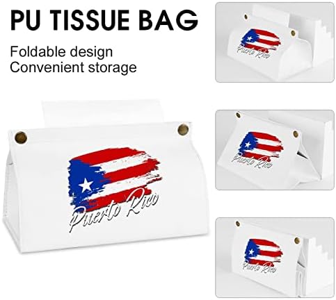 Évjárat Puerto Rico Zászló Szövet Borító Modern PU Bőr Szalvéta Szövetek Kocka tartó Autó Fürdőszoba Éjszaka Iroda