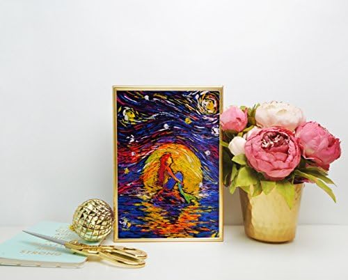 Uhomate Vincent Van Gogh Csillagos Éj Plakátok Hercegnő Ariel A Kis Hableány Ihletett Haza Vászon Wall Art Gyerekszoba Dekoráció Nappali