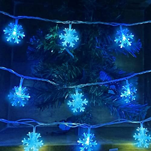 Fochun 16.4 ft Hópihe Karácsony String Világítás - 8 Módok 50-Gróf Kék LED Tündér Mini Világítás Karácsonyi Díszek