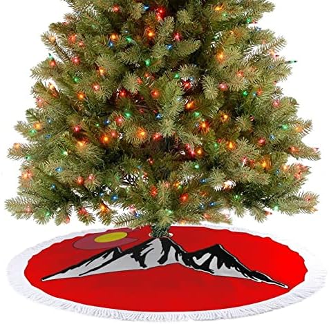 A coloradói Sziklás-hegység Nyomtatás karácsonyfa Szoknya Tassel Merry Christmas Party Alatt karácsonyfa